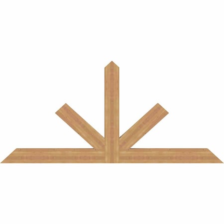Ekena Millwork Saratoga Timber Gable Bracket, Western Red Cedar, 84"W x 38"H x 3 1/2"D x 5 1/2"F, 11/12 Pitch GBW084X38X0406SAR00SWR